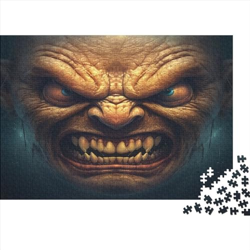 Hölzern Puzzle 2023, Adventskalender Puzzle 300 Hölzern Teile Weihnachtskalender 2023 Männer Frauen Geschenke Jigsaw Puzzle Adventskalender Geschenke - Angry Face von MOBYAT