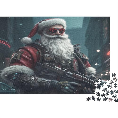 Hölzern Puzzle 2023, Adventskalender Puzzle 300 Hölzern Teile Weihnachtskalender 2023 Männer Frauen Geschenke Jigsaw Puzzle Adventskalender Geschenke - Santa Claus von MOBYAT