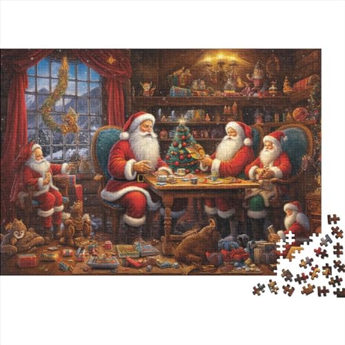 Hölzern Puzzle 2023, Adventskalender Puzzle 300 Hölzern Teile Weihnachtskalender 2023 Männer Frauen Geschenke Jigsaw Puzzle Adventskalender Geschenke - Santa Claus von MOBYAT