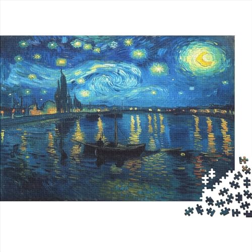 Hölzern Puzzle 2023, Adventskalender Puzzle 300 Hölzern Teile Weihnachtskalender 2023 Männer Frauen Geschenke Jigsaw Puzzle Adventskalender Geschenke - sternenklare Nacht von MOBYAT