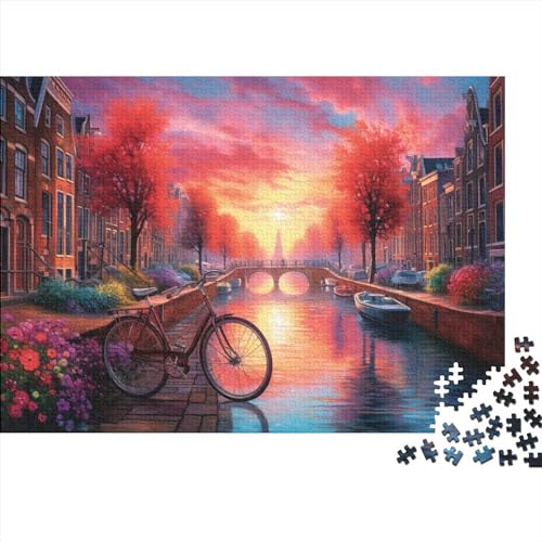 Hölzern Puzzle 2023, Adventskalender Puzzle 500 Hölzern Teile Weihnachtskalender 2023 Männer Frauen Geschenke Jigsaw Puzzle Adventskalender Geschenke - Fahrräder in Amsterdam von MOBYAT