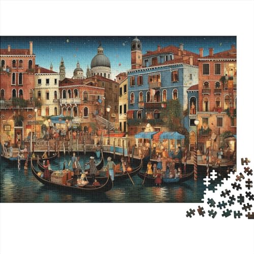 Hölzern Puzzle 2023, Adventskalender Puzzle 500 Hölzern Teile Weihnachtskalender 2023 Männer Frauen Geschenke Jigsaw Puzzle Adventskalender Geschenke - Venedig von MOBYAT