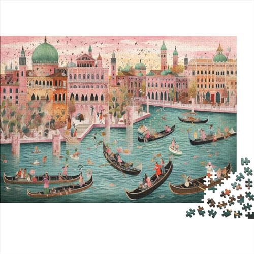 Hölzern Puzzle 2023, Adventskalender Puzzle 500 Hölzern Teile Weihnachtskalender 2023 Männer Frauen Geschenke Jigsaw Puzzle Adventskalender Geschenke - Venedig von MOBYAT