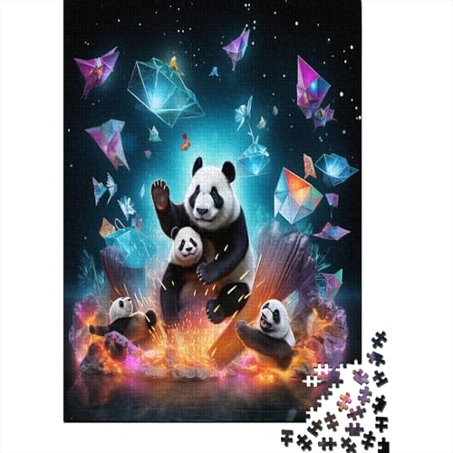 Hölzern Puzzle 2025, Adventskalender Puzzle 1000 Hölzern Teile Weihnachtskalender 2025 Männer Frauen Geschenke Jigsaw Puzzle Adventskalender Geschenke - 3D Wand gekrissen Panda Tiere von MOBYAT