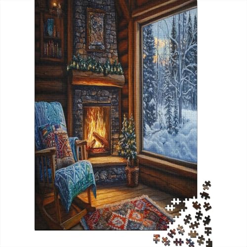 Hölzern Puzzle 2025, Adventskalender Puzzle 1000 Hölzern Teile Weihnachtskalender 2025 Männer Frauen Geschenke Jigsaw Puzzle Adventskalender Geschenke - Komfortable Kabine von MOBYAT