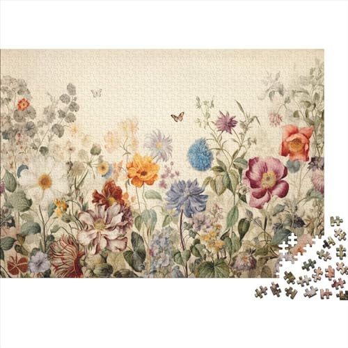 Hölzern Puzzle 300 Teile Blumen - Farbenfrohes Puzzle Für Erwachsene in Bewährter Qualität (Schmetterling) 300pcs (40x28cm) von MOBYAT