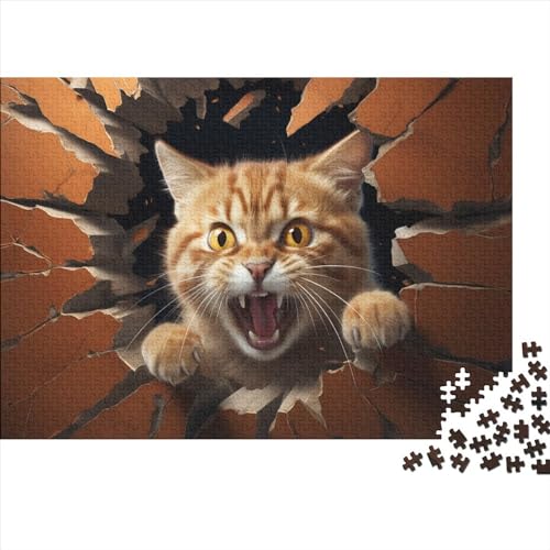 Hölzern Puzzle 300 Teile Three Dimensional Effects Cat - Farbenfrohes Puzzle Für Erwachsene in Bewährter Qualität () 300pcs (40x28cm) von MOBYAT