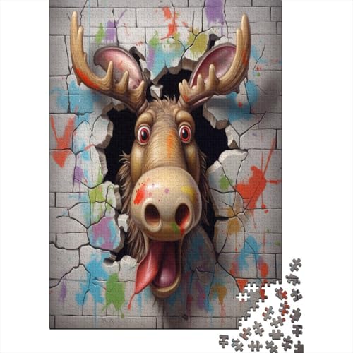 Hölzern Puzzle 3D zerrissener Wandeffekt 1000 Piece Puzzle for Adults, Puzzle with 1000pcs (75x50cm) von MOBYAT