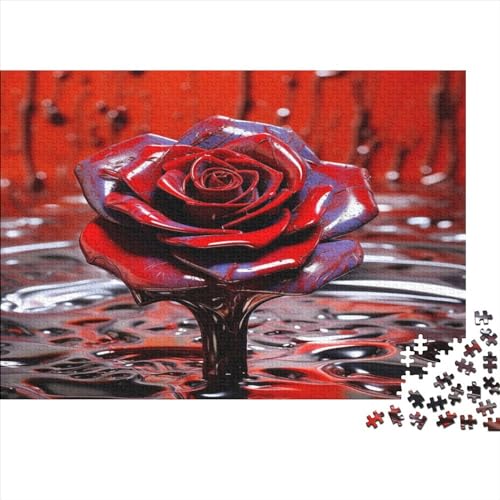 Hölzern Puzzle 500 Teile 3D Red Rose - Farbenfrohes Puzzle Für Erwachsene in Bewährter Qualität () 500pcs (52x38cm) von MOBYAT