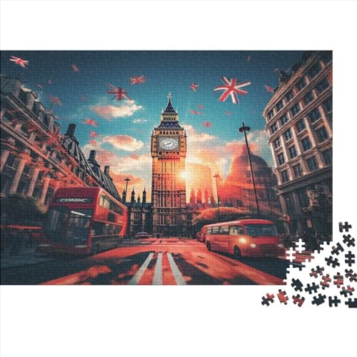 Hölzern Puzzle 500 Teile Londoner Stadtbild (2) - Farbenfrohes Puzzle Für Erwachsene in Bewährter Qualität () 500pcs (52x38cm) von MOBYAT