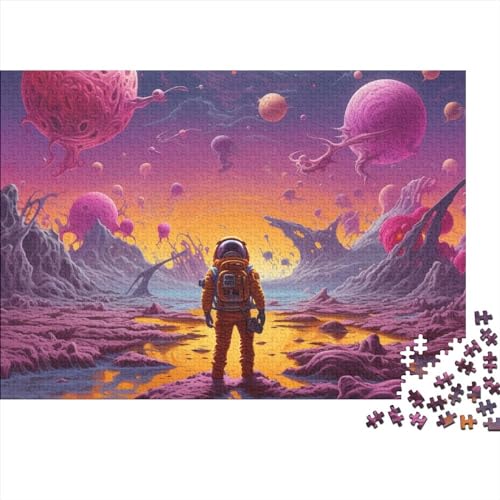 Hölzern Puzzle 500 Teile Planet - Farbenfrohes Puzzle Für Erwachsene in Bewährter Qualität (Astronaut) 500pcs (52x38cm) von MOBYAT