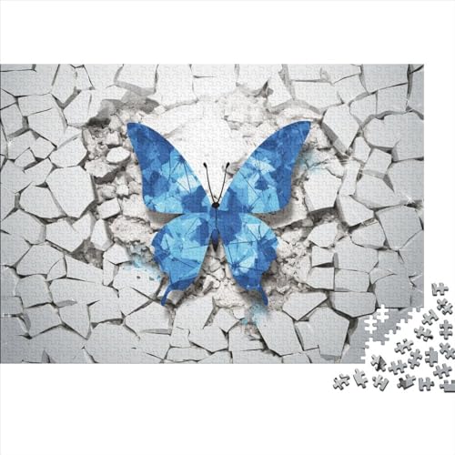 Hölzern Puzzle 500 Teile Schmetterling mit 3D-Effekt - Farbenfrohes Puzzle Für Erwachsene in Bewährter Qualität (Tier) 500pcs (52x38cm) von MOBYAT