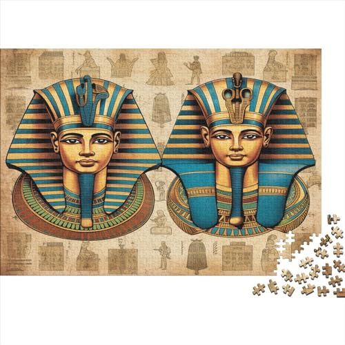 Hölzern Puzzle - Ägyptischer Pharao - 300 Teile Puzzle Für Erwachsene, Holzpuzzle Mit 300pcs (40x28cm) von MOBYAT