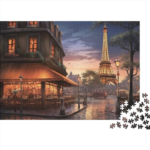 Hölzern Puzzle - Abend in Paris - 500 Teile Puzzle Für Erwachsene, Holzpuzzle Mit Frankreich 500pcs (52x38cm) von MOBYAT