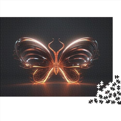 Hölzern Puzzle - Abstract Butterfly - 500 Teile Puzzle Für Erwachsene, Holzpuzzle Mit 3D Effect 500pcs (52x38cm) von MOBYAT