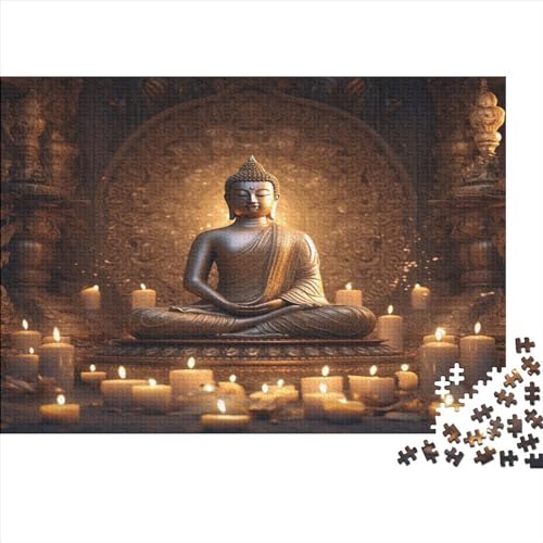 Hölzern Puzzle Buddha 500 Piece Puzzle for Adults and Children Aged 14 and Over, Puzzle with 500pcs (52x38cm) von MOBYAT
