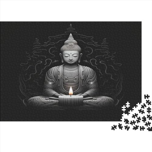 Hölzern Puzzle Buddha 500 Piece Puzzle for Adults and Children Aged 14 and Over, Puzzle with 500pcs (52x38cm) von MOBYAT