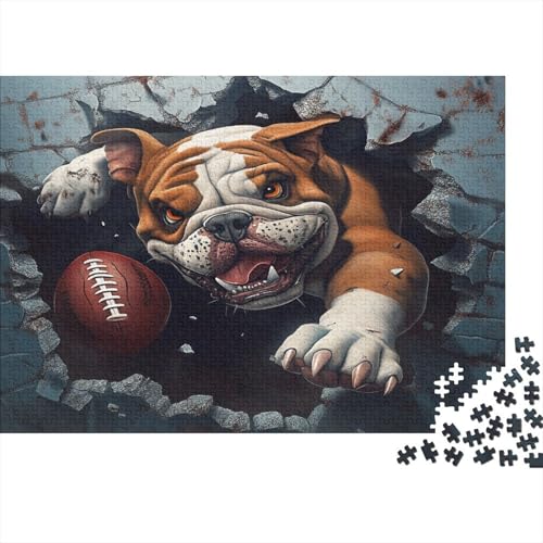 Hölzern Puzzle Bulldog 1000 Piece Puzzle for Adults, Puzzle with 1000pcs (75x50cm) von MOBYAT