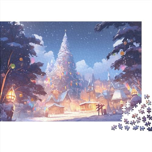 Hölzern Puzzle - Christmas Scenes - 500 Teile Puzzle Für Erwachsene, Holzpuzzle Mit Gift 500pcs (52x38cm) von MOBYAT