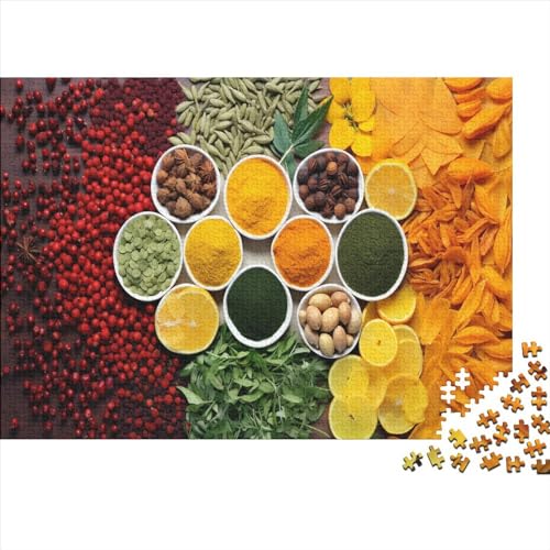 Hölzern Puzzle - Colourful Spices (3) - 500 Teile Puzzle Für Erwachsene, Holzpuzzle Mit 500pcs (52x38cm) von MOBYAT