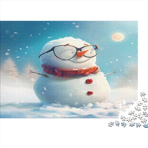 Hölzern Puzzle Cute Little Snowman 500 Piece Puzzle for Adults and Children Aged 14 and Over, Puzzle with 500pcs (52x38cm) von MOBYAT