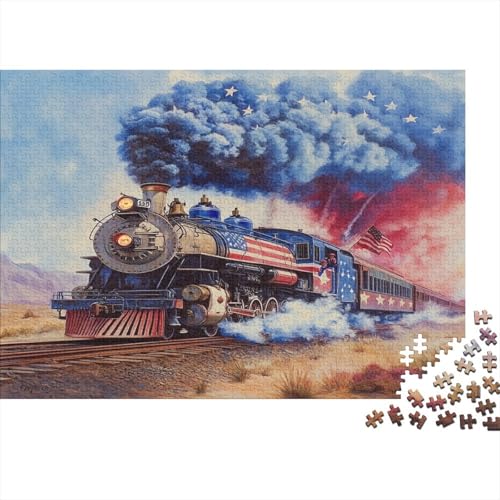 Hölzern Puzzle - Dampfzug - 1000 Teile Puzzle Für Erwachsene, Holzpuzzle Mit 1000pcs (75x50cm) von MOBYAT