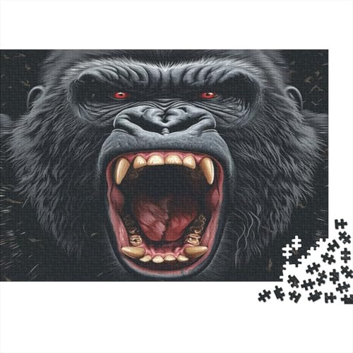 Hölzern Puzzle Gorilla 1000 Piece Puzzle for Adults, Puzzle with 1000pcs (75x50cm) von MOBYAT