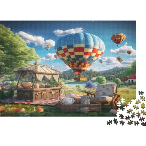 Hölzern Puzzle Heißluftballon 1000 Piece Puzzle for Adults, Puzzle with 1000pcs (75x50cm) von MOBYAT