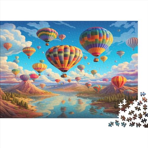 Hölzern Puzzle Heißluftballon 1000 Piece Puzzle for Adults, Puzzle with 1000pcs (75x50cm) von MOBYAT