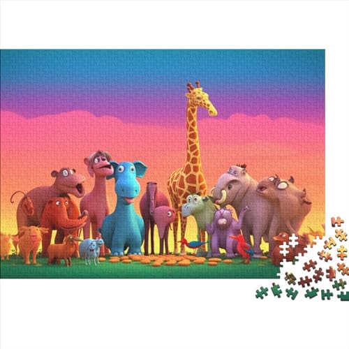 Hölzern Puzzle - Many Animals - 500 Teile Puzzle Für Erwachsene, Holzpuzzle Mit Animal World 500pcs (52x38cm) von MOBYAT