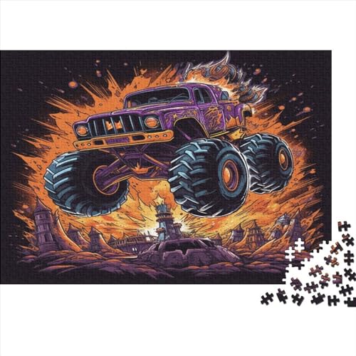 Hölzern Puzzle - Monster Truck - 300 Teile Puzzle Für Erwachsene, Holzpuzzle Mit Car 300pcs (40x28cm) von MOBYAT