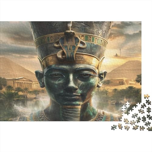 Hölzern Puzzle Pharao 1000 Piece Puzzle for Adults, Puzzle with 1000pcs (75x50cm) von MOBYAT