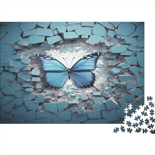 Hölzern Puzzle - Schmetterling mit 3D-Effekt - 500 Teile Puzzle Für Erwachsene, Holzpuzzle Mit Tier 500pcs (52x38cm) von MOBYAT