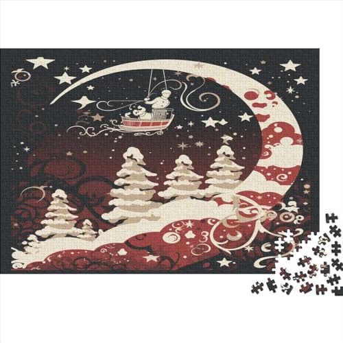 Hölzern Puzzle Weihnachten Snowman 1000 Piece Puzzle for Adults, Puzzle with 1000pcs (75x50cm) von MOBYAT