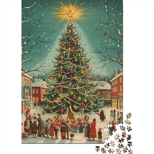 Hölzern Puzzle Weihnachtsbaum 1000 Piece Puzzle for Adults, Puzzle with 1000pcs (75x50cm) von MOBYAT