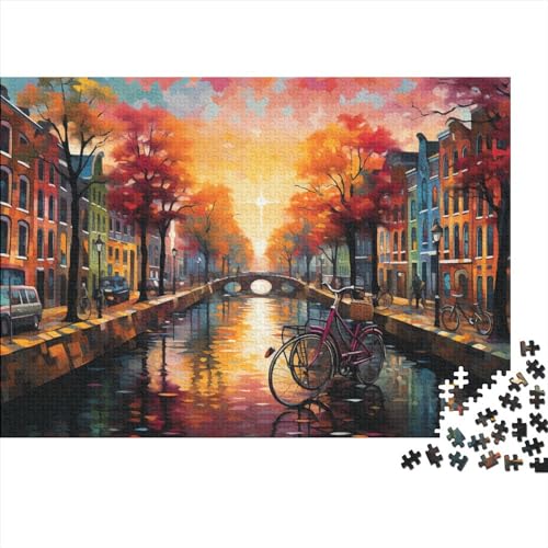 Hölzern Wunderschöne Kunst Puzzle, 1000 Hölzern Puzzle Teile Im Adventskalender 2023, Geschenke Für Jungen, Mädchen, Familie Und Freunde Zu Weihnachten(Fahrräder in Amsterdam) von MOBYAT