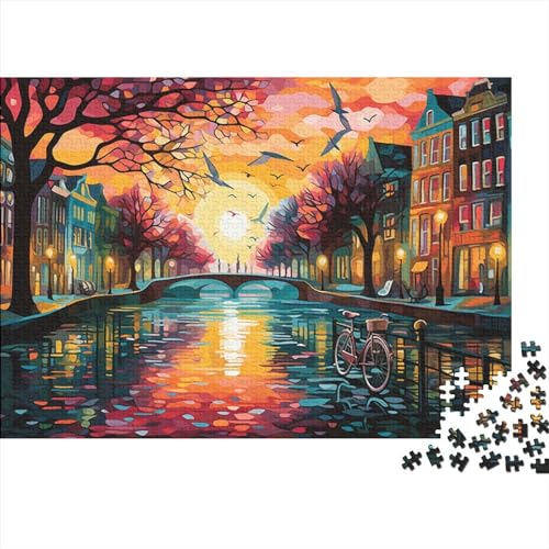 Hölzern Wunderschöne Kunst Puzzle, 1000 Hölzern Puzzle Teile Im Adventskalender 2023, Geschenke Für Jungen, Mädchen, Familie Und Freunde Zu Weihnachten(Fahrräder in Amsterdam) von MOBYAT