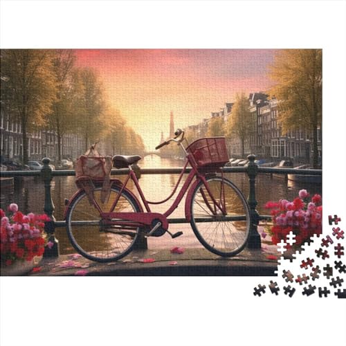 Hölzern Wunderschöne Kunst Puzzle, 300 Hölzern Puzzle Teile Im Adventskalender 2023, Geschenke Für Jungen, Mädchen, Familie Und Freunde Zu Weihnachten(Fahrräder in Amsterdam) von MOBYAT