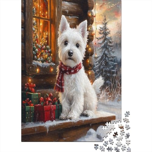 Puzzle 1000 Teile, West Highland Weißer Terrier Collection, Geschicklichkeitsspiel Für Die Ganze Familie, Erwachsenenpuzzle Ab 14 Jahren - Holzpuzzle 1000pcs (75x50cm) von MOBYAT