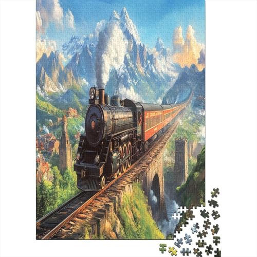 Puzzle 1000 Teile,Puzzle Erwachsene, Impossible Puzzle, Geschicklichkeitsspiel Für Die Ganze Familie,Puzzle Farbenfrohes Legespiel - Dampfzug.Home DekoRatteion Puzzle 1000pcs (75x50cm) von MOBYAT