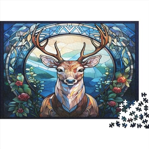 Puzzle 1000 Teile,Puzzle Erwachsene, Impossible Puzzle, Geschicklichkeitsspiel Für Die Ganze Familie,Puzzle Farbenfrohes Legespiel - Elch Deer.Home Dekoration Puzzle 1000pcs (75x50cm) von MOBYAT