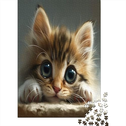 Süße blauäugige Katze Puzzle 1000 Teile, Erwachsene, Klassische Puzzle, Impossible Puzzle,GesKükenlichkeitsspiel Für Die Ganze Familie Erwachsenenpuzzle Ab 14 Jahren Puzzel 1000pcs (75x50cm) von MOBYAT