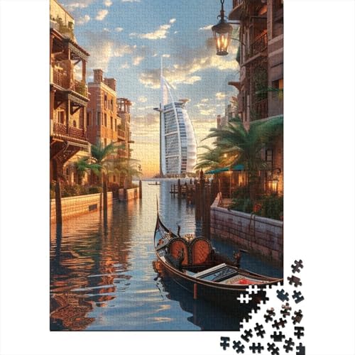 Venedig Wasserstadt 1000 Stück Puzzles Für Erwachsene Teenager Stress Abbauen Familien-Puzzlespiel Mit Poster in 1000-teiliges Puzzle Lernspiel Spielzeug Geschenk Puzzel 1000pcs (75x50cm) von MOBYAT