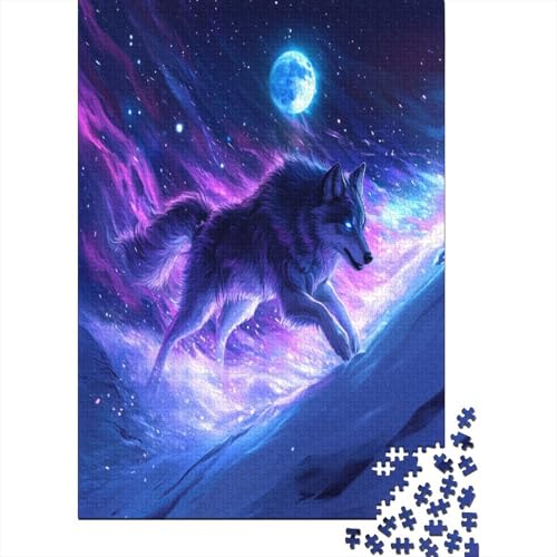 Wolf 1000 Teile, Impossible Woody Puzzle,Geschicklichkeitsspiel Für Die Ganze Familie, Erwachsenenpuzzle Ab 14 Jahren Puzzel 1000pcs (75x50cm) von MOBYAT