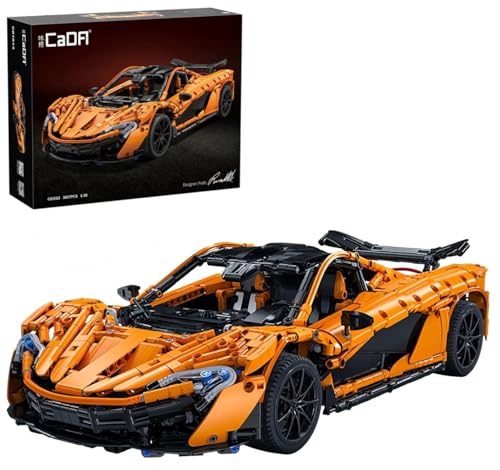 MOCSETS Technik Auto für CADA Mclaren P1 C61513W, Modellauto-Bausatz im Maßstab 1:10, Klemmbausteine Auto aus 3617+ Teile (Mit Originalkarton) von MOCSETS