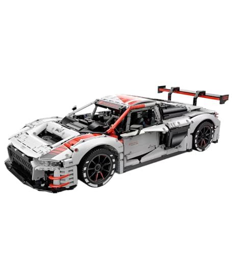 MOCSETS Technik Auto für Rastar Audi R8 LMS GT3, Modellauto-Bausatz im Maßstab 1:8, Klemmbausteine Auto aus 3314+ Teile (Ohne Originalkarton) von MOCSETS