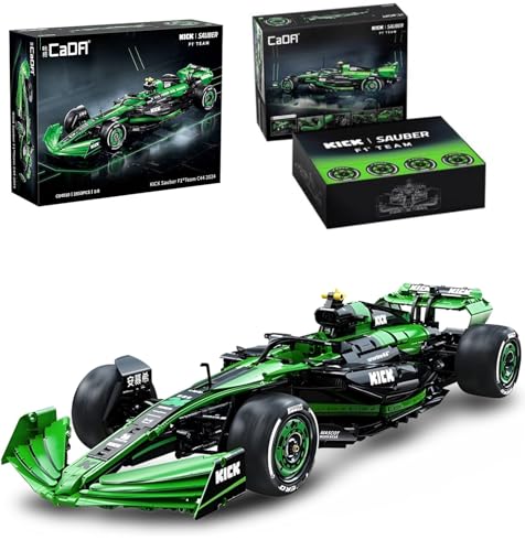 MOCSETS Technik F1 Auto für CADA Kick Sauber F1 Team C44 C64010W, Modellauto-Bausatz im Maßstab 1:8, Klemmbausteine Formel 1 Auto aus 2553+ Teile (Mit Originalkarton) von MOCSETS