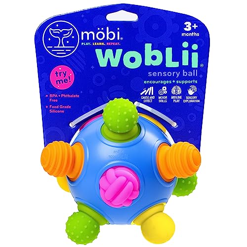 MÖBI Motorikspielzeug Baby - Woblii Sensorik Bälle Baby Greifspielzeug - Montessori Ball Spielzeug Ab 3 Monate & Aufwärts Aus Lebensmitteltauglichem Silikon - Baby Spielzeug 3 Monate Games von MÖBI