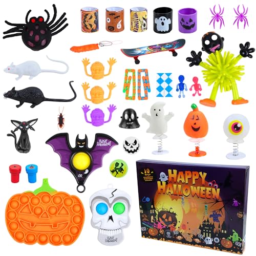 Adventskalender Halloween enthält 34 Spielzeuge, 10 Tage Halloween-Countdown-Kalender, Halloween-Horror-Figuren, Adventskalender von MOEMOE BABY