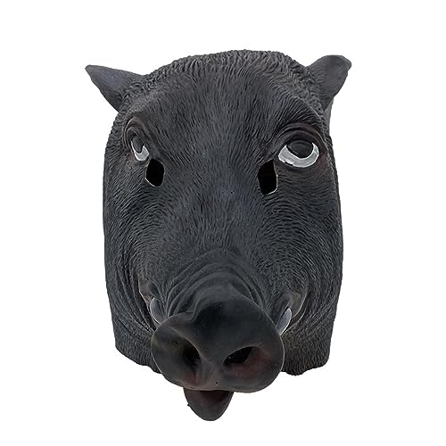 MOHDHAF-Cosplay Costume Mask Halloween Pig Head Mask Horror Animal Headwear Dance Party Pig Bajie Spoof Mask Props von MOHDHAF